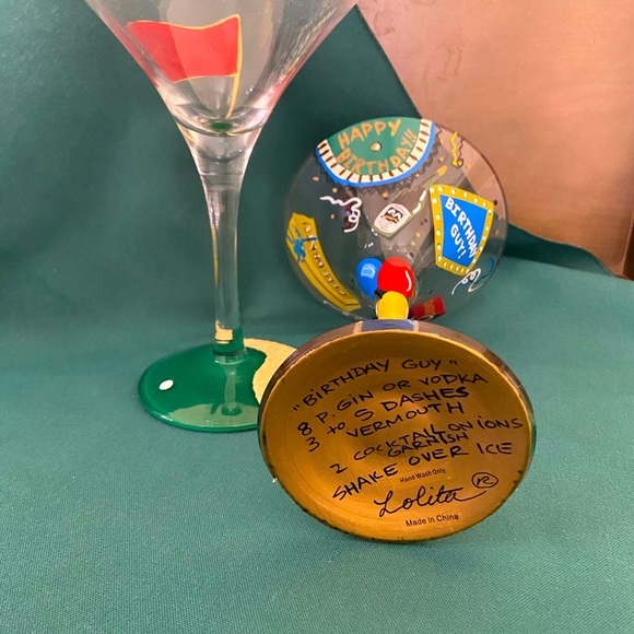 Lolita painted martini glasses GOLF / BIRTHDAY - Picture 4 of 4